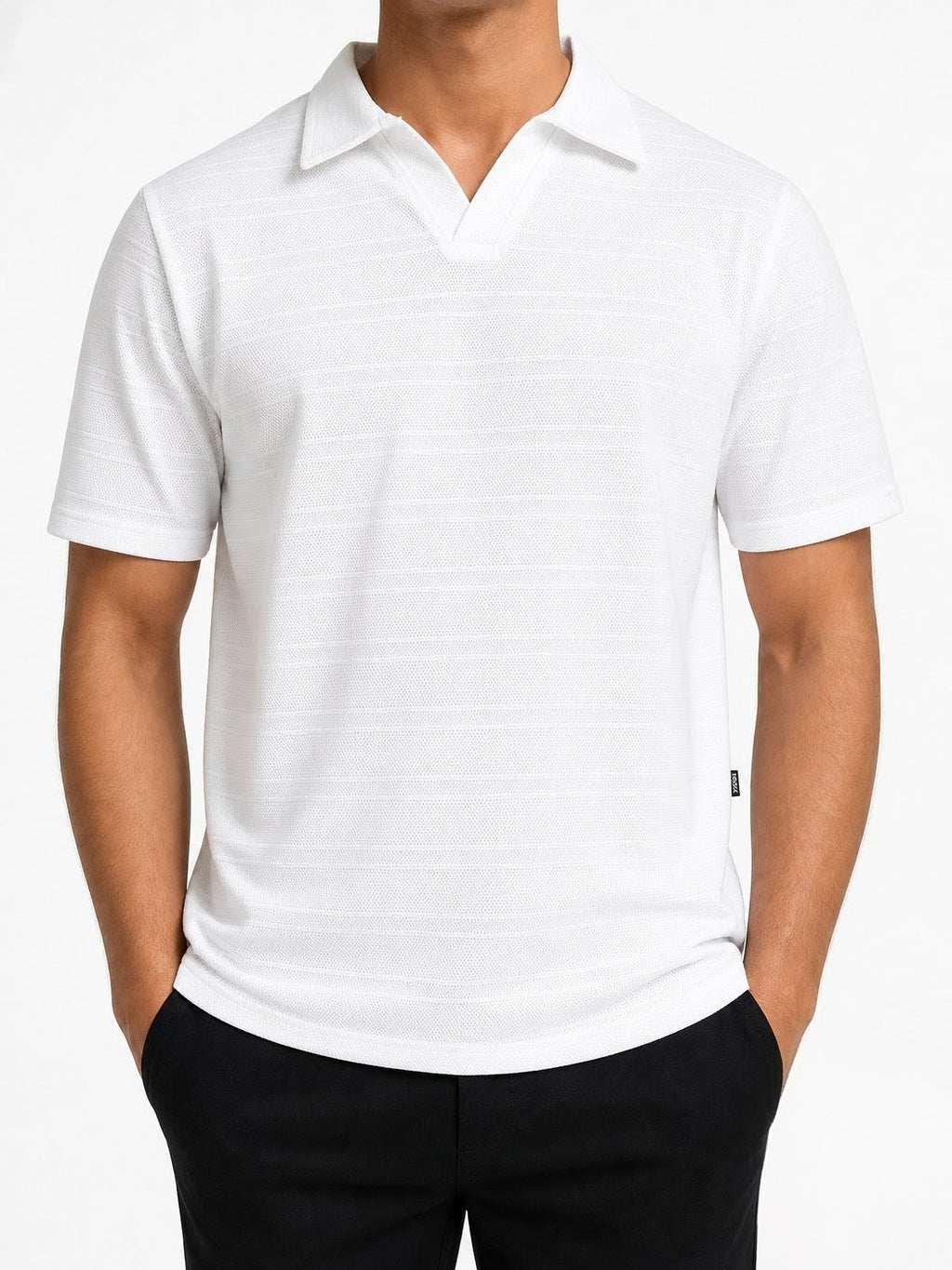 ZARA Textured Polo - Oyster White