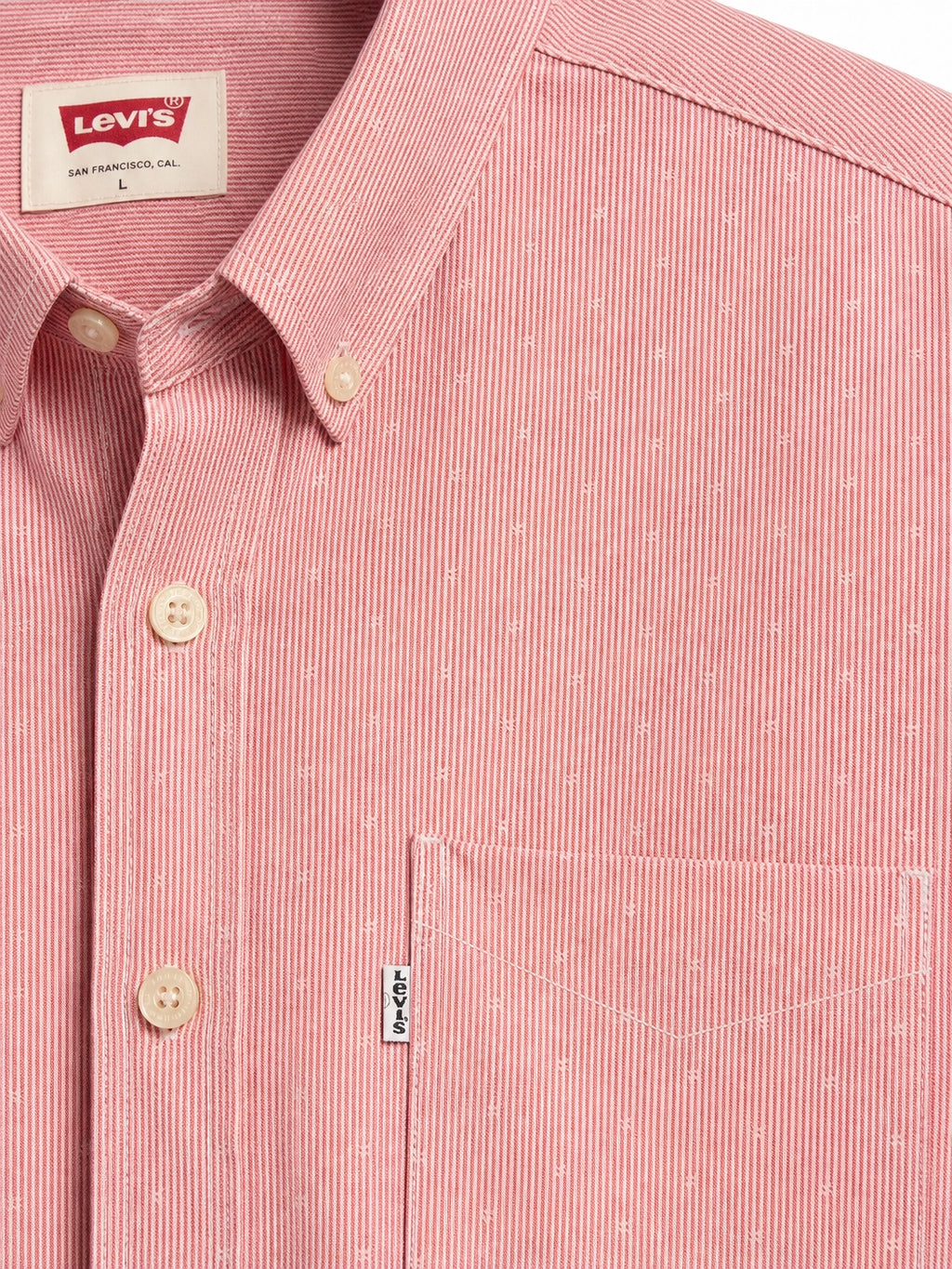 LEVI’S Peach Pinstripe Casual Shirt
