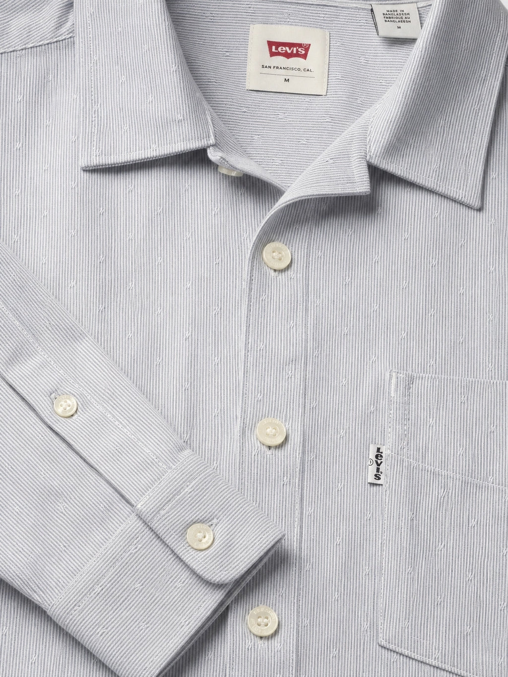LEVI’S Light Grey Pinstripe Casual Shirt