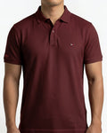 Classic Popcorn Knit Polo – Maroon