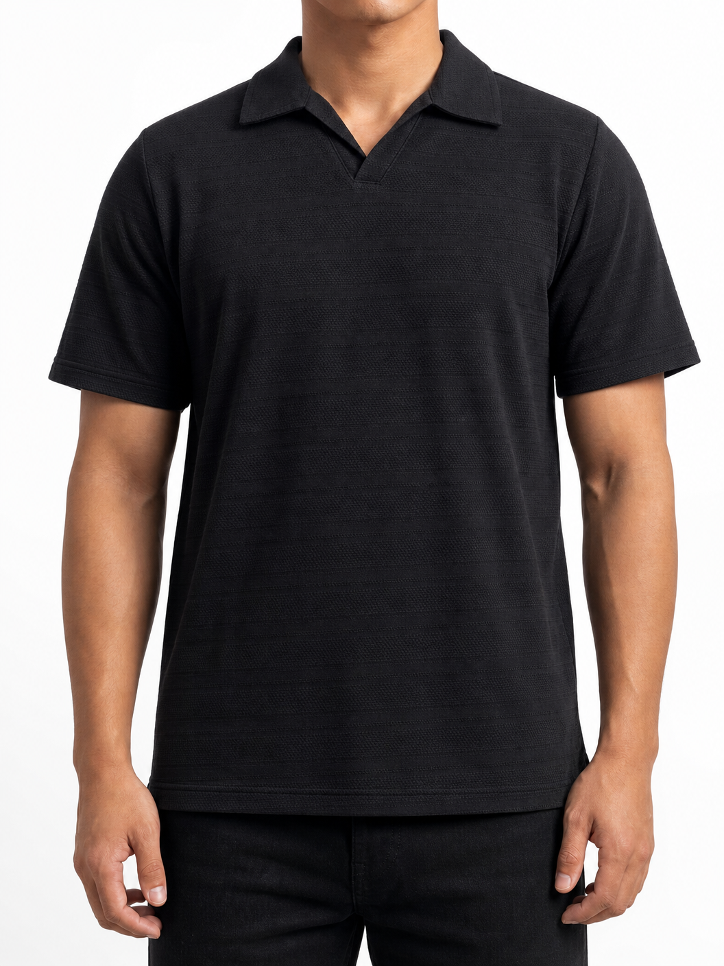 ZARA Textured Polo - Black