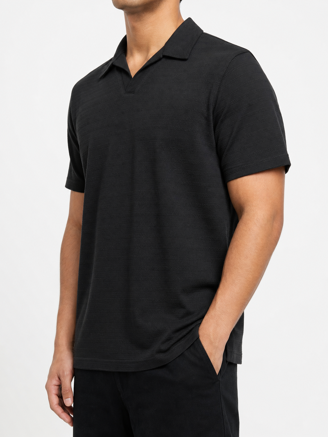 ZARA Textured Polo - Black