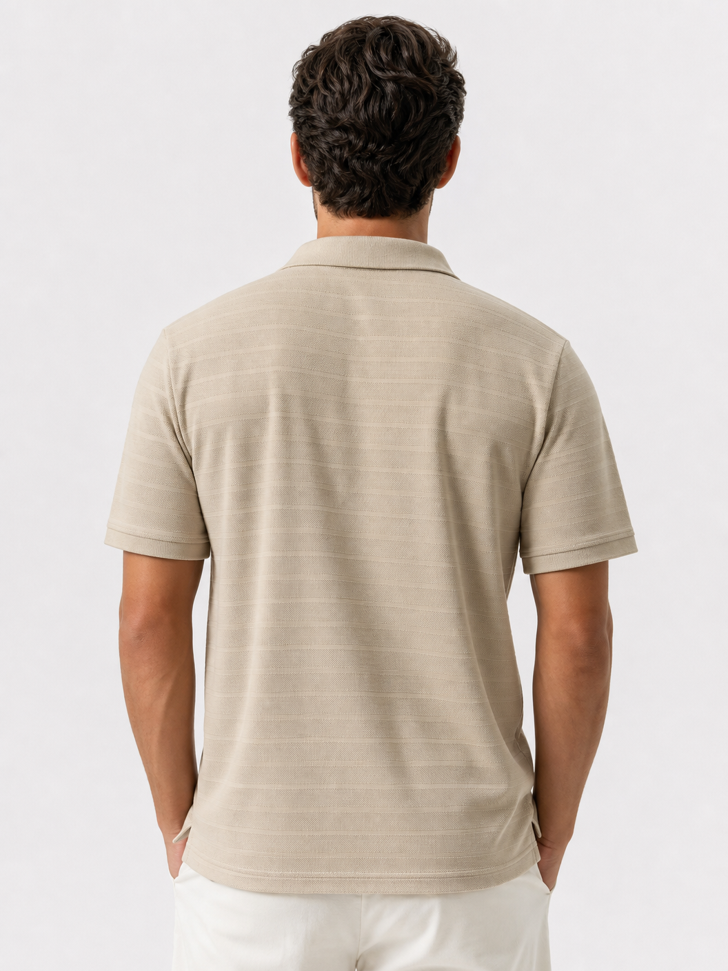 ZARA Textured Polo - Taupe Brown