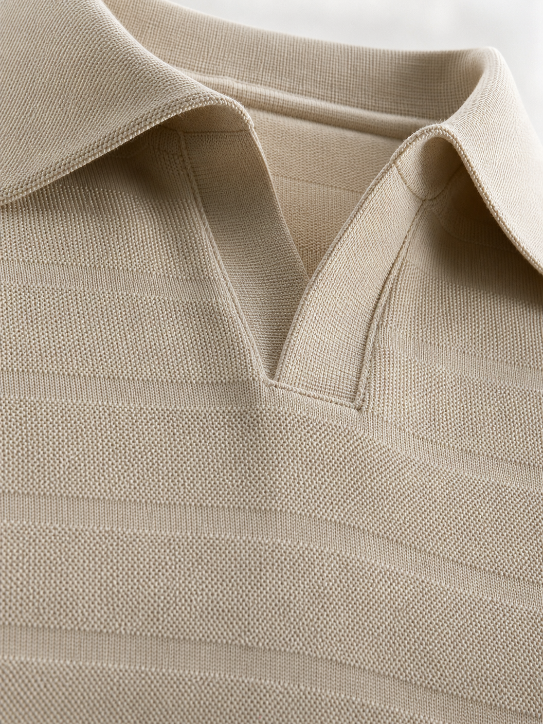 ZARA Textured Polo - Taupe Brown