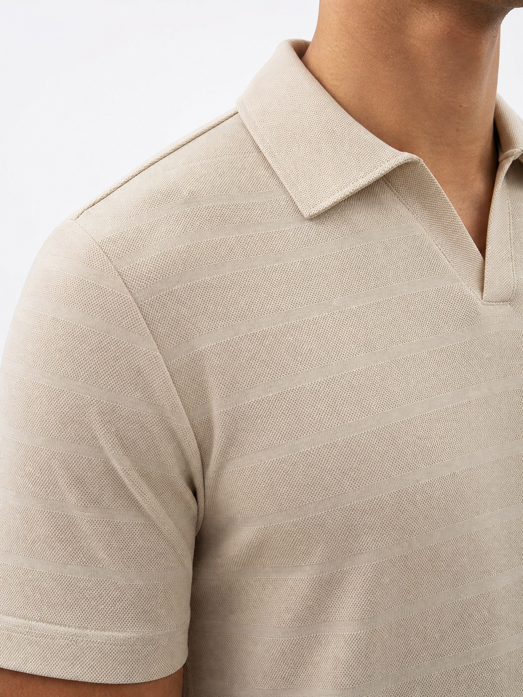 ZARA Textured Polo - Taupe Brown