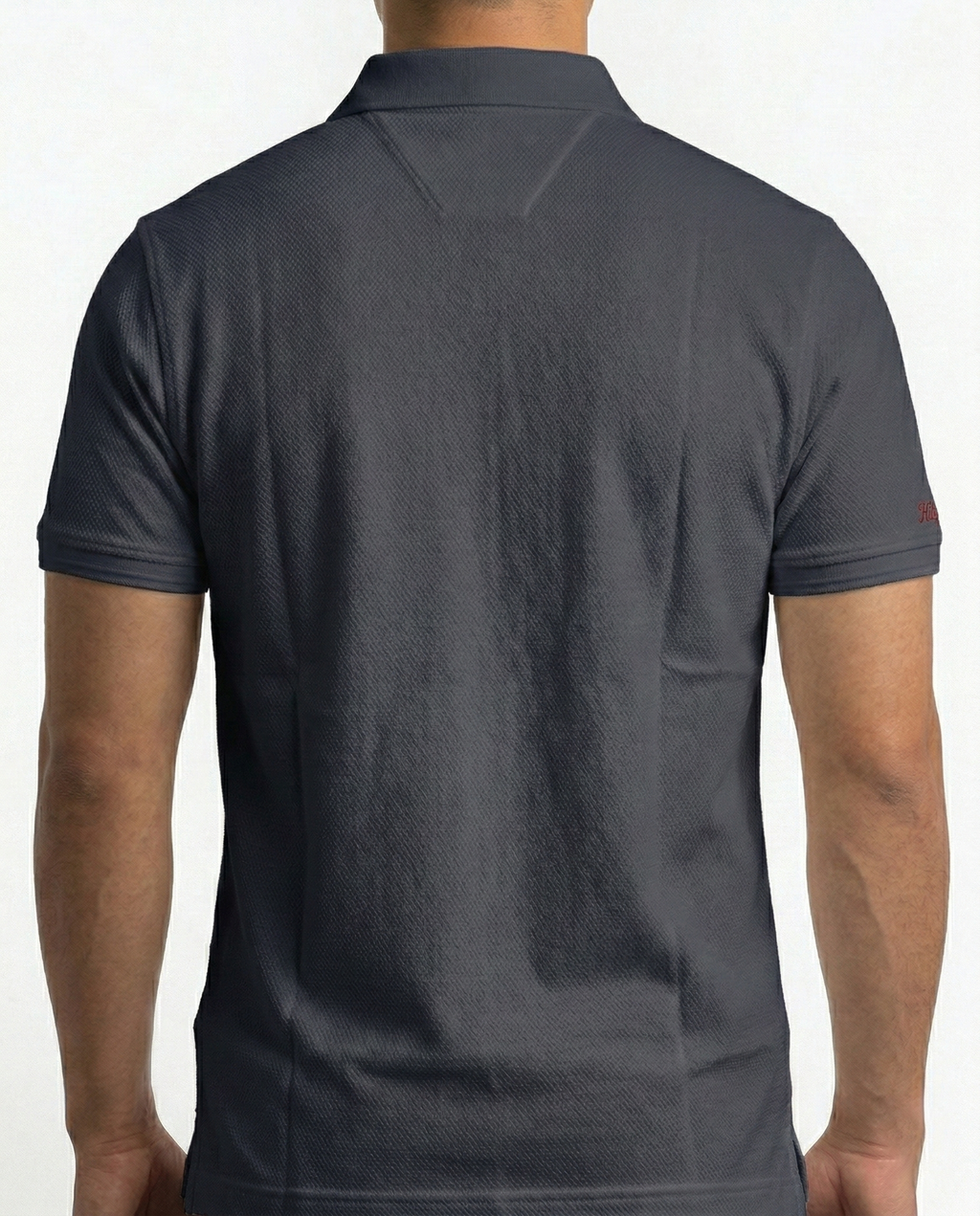 Classic Popcorn Knit Polo – Navy Blue