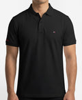 Classic Popcorn Knit Polo – Black