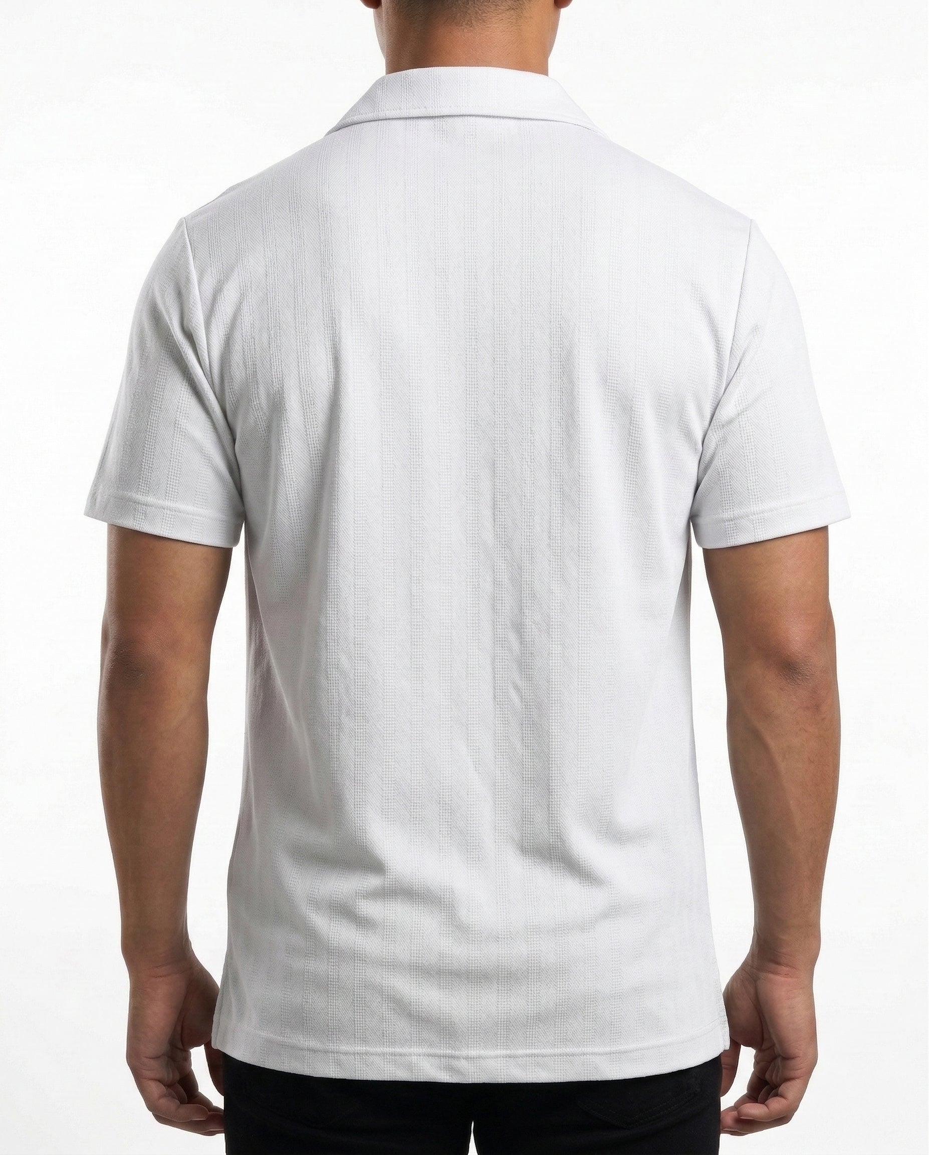 Arctic White Nylon Button-Down Shirt
