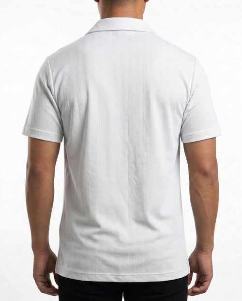 Arctic White Nylon Button-Down Shirt