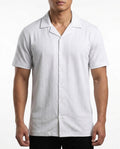 Arctic White Nylon Button-Down Shirt