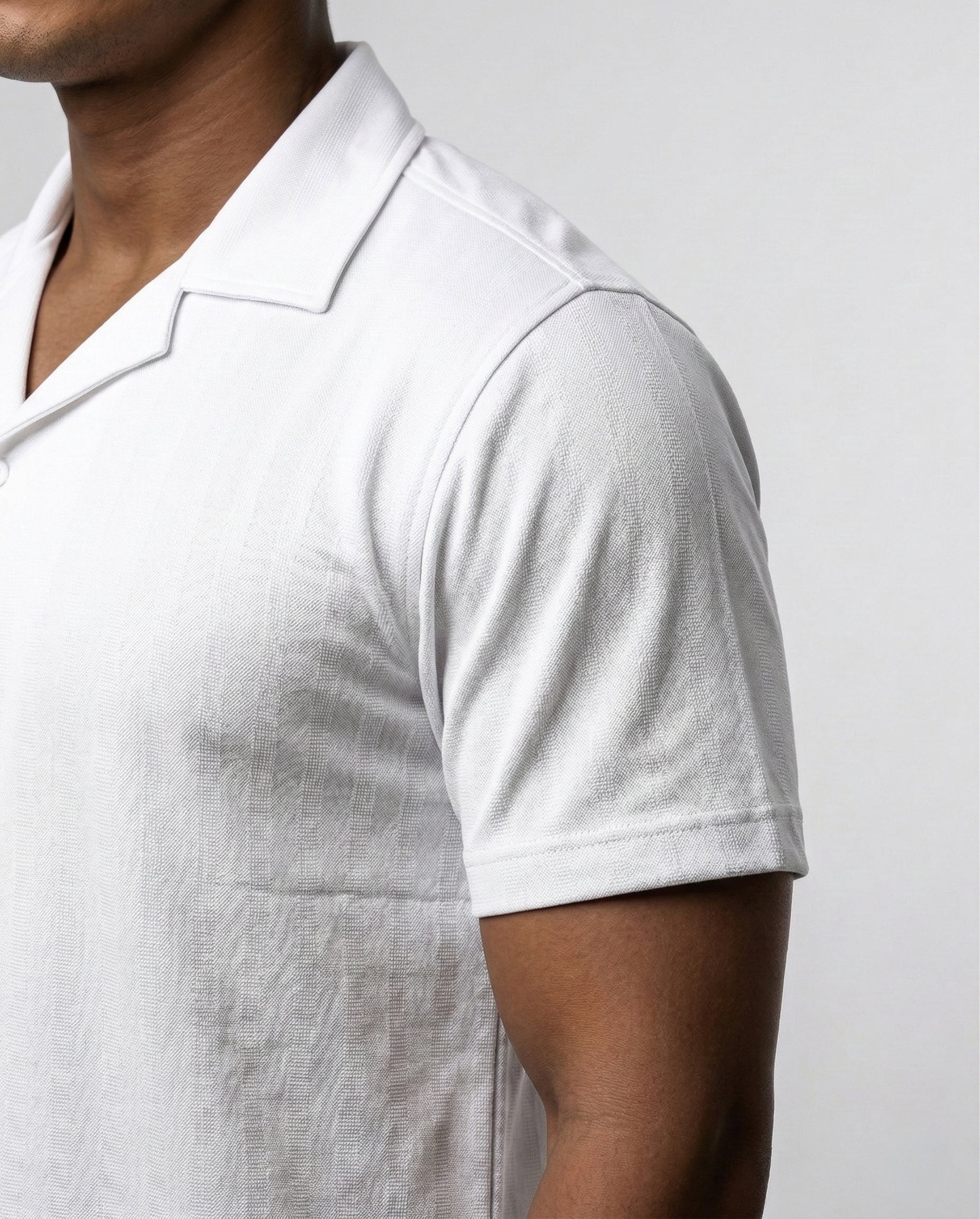 Arctic White Nylon Button-Down Shirt