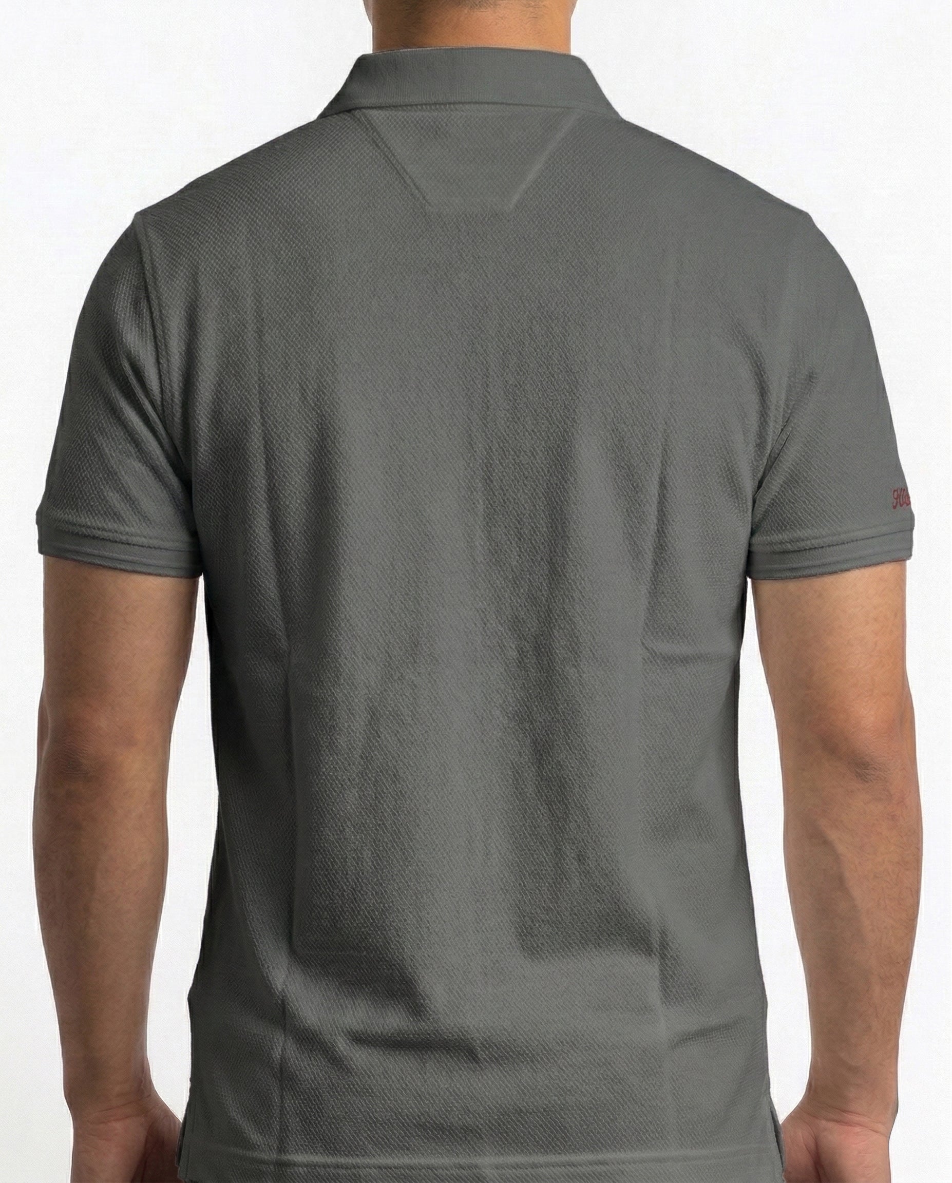 Classic Popcorn Knit Polo – Army Green
