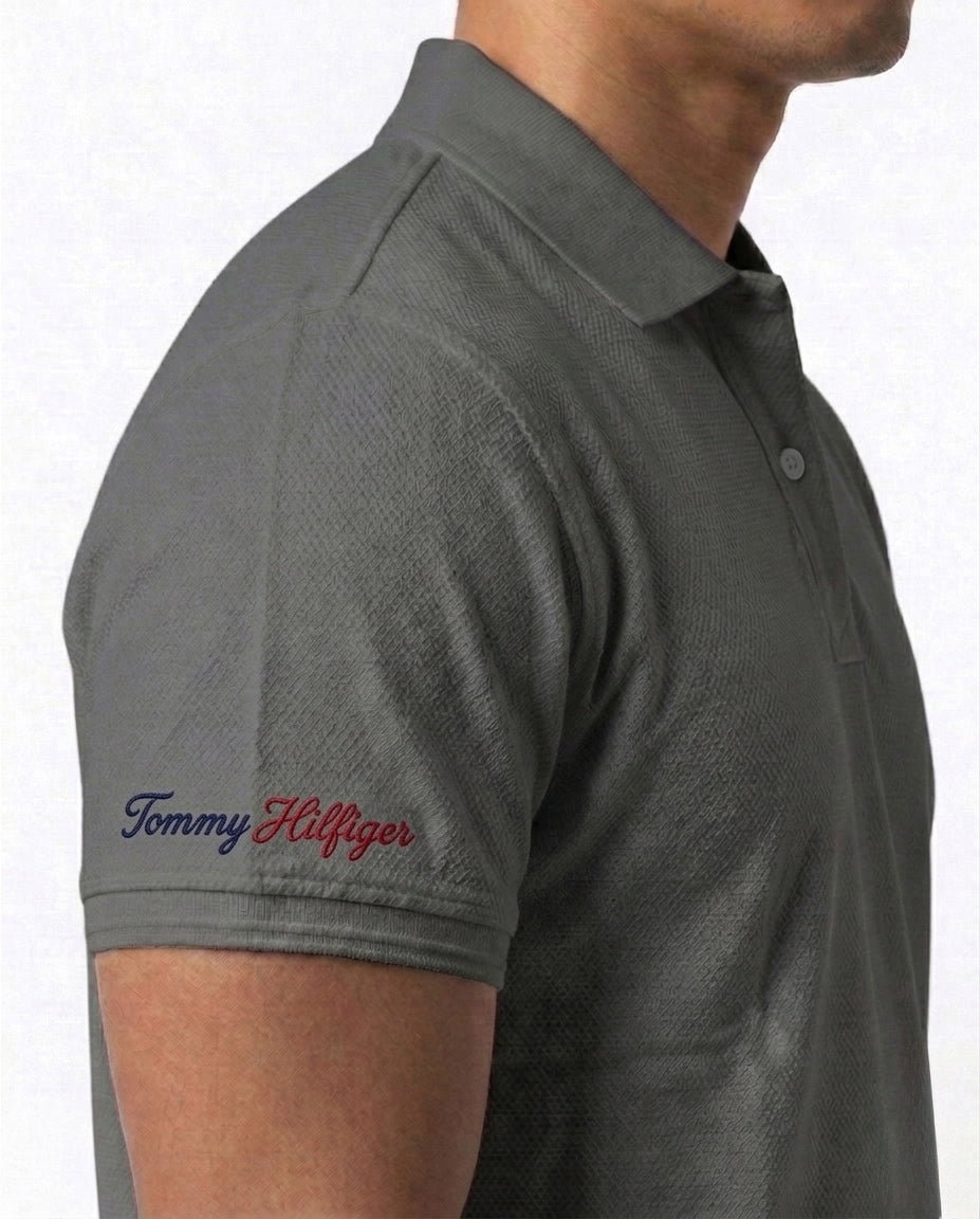 Classic Popcorn Knit Polo – Army Green