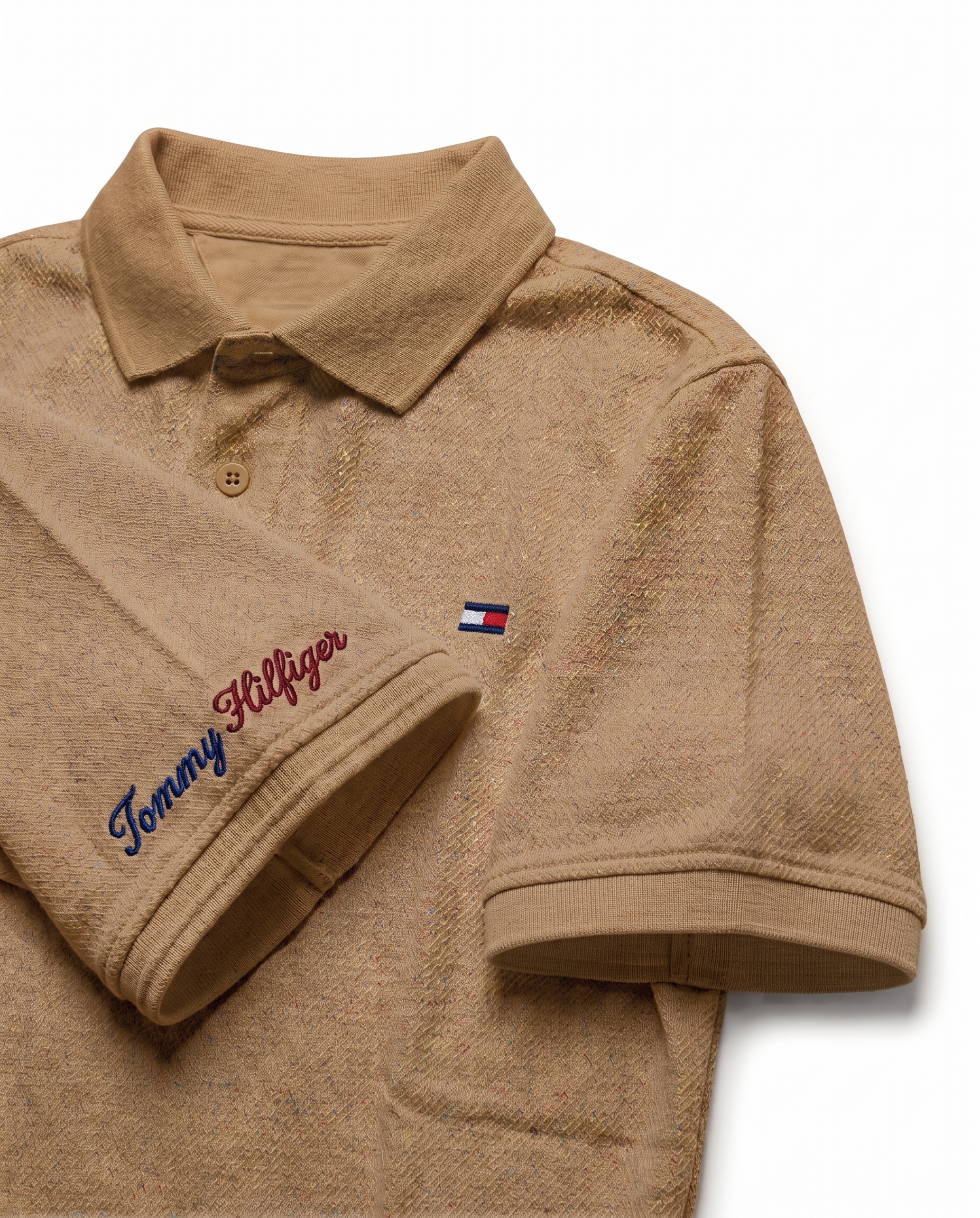 Classic Popcorn Knit Polo – Rust